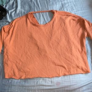 burnt orange sweater with knot tie in the back! the brand is aerie